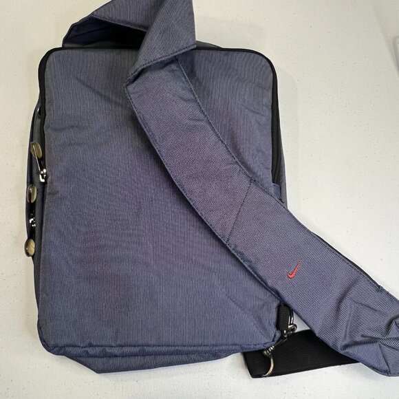Nike Sling Backpack Blue Orange VTG Y2K School Sports Work Academia Class - Picture 3 of 10